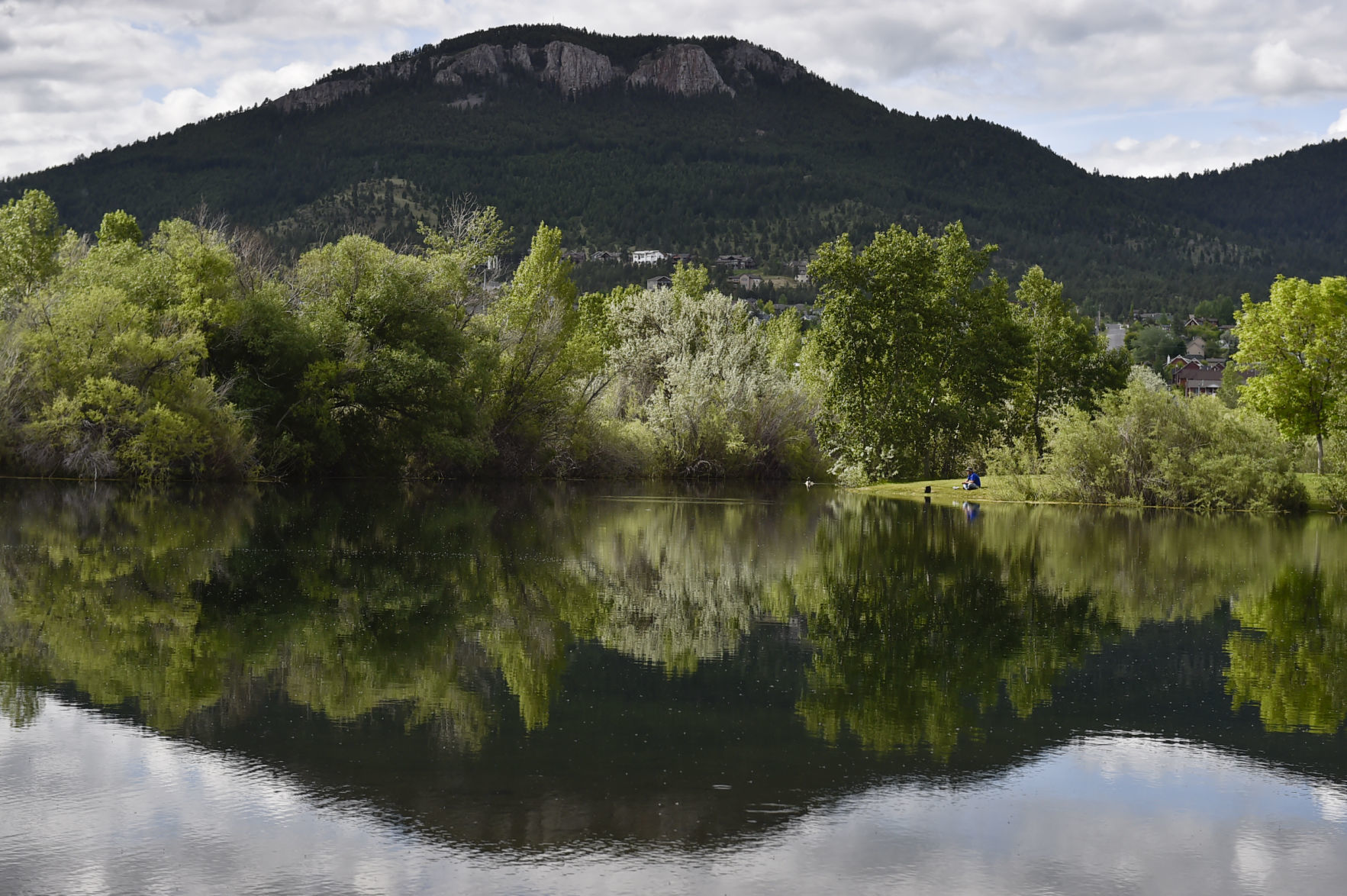 Sunlight shines on Spring Meadow Lake